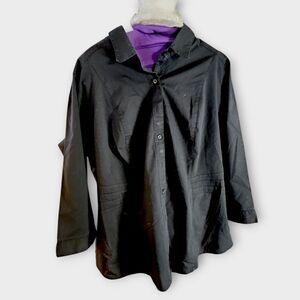 M&S Collection Womens Classic Black Polyester Blouse Size XL